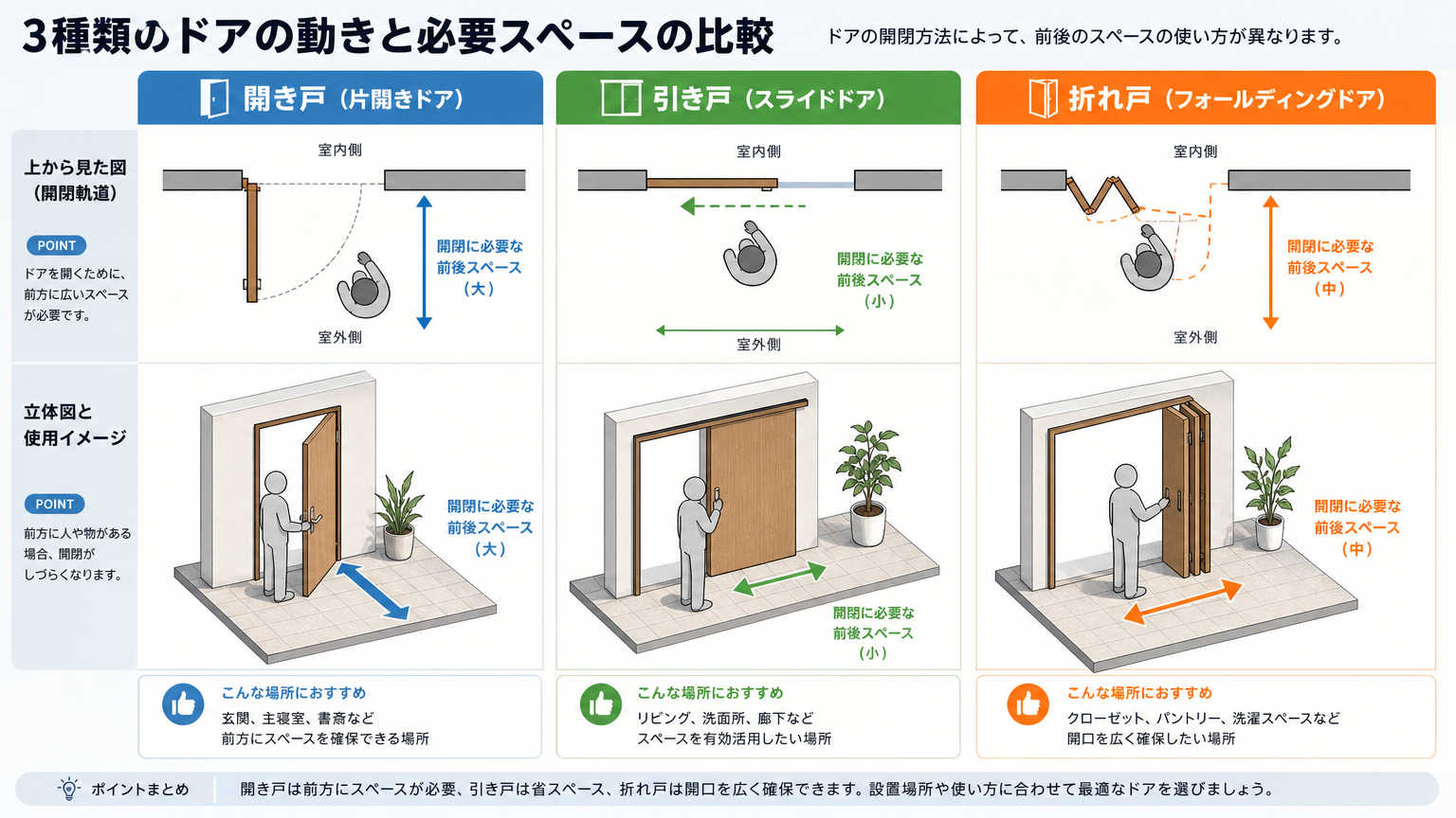 アルミ間仕切りに設置できるドアの種類