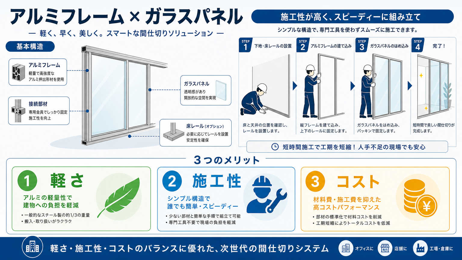 アルミ間仕切りとは？特徴を先に結論から解説